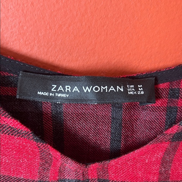 Zara Red and Dark Grey Plaid Maxi Dress - Picture 8 of 8